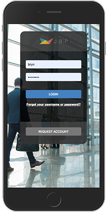 iPhone with Login Page displayed